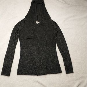 Mudd hoodie sweater with waterfall draped lapel